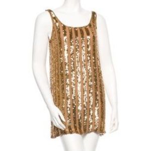 Haute Hippie mini gold sequin tank dress